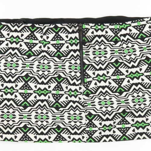 Topshop Womens White Fair Isle  Mini Skirt Size 10