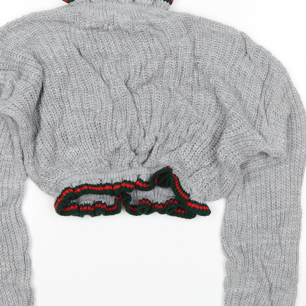 Prague Womens Grey   Pullover Jumper Size S  - cropped