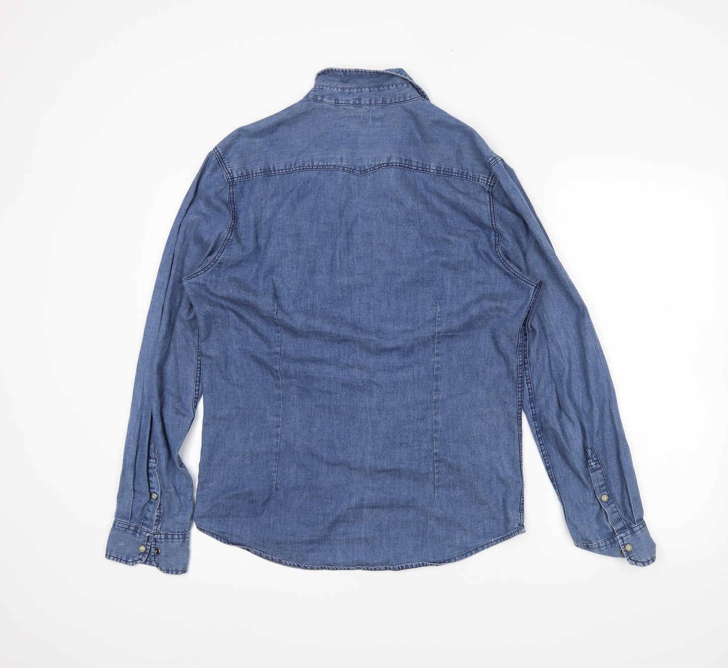 River Island Mens Blue    Button-Up Size M