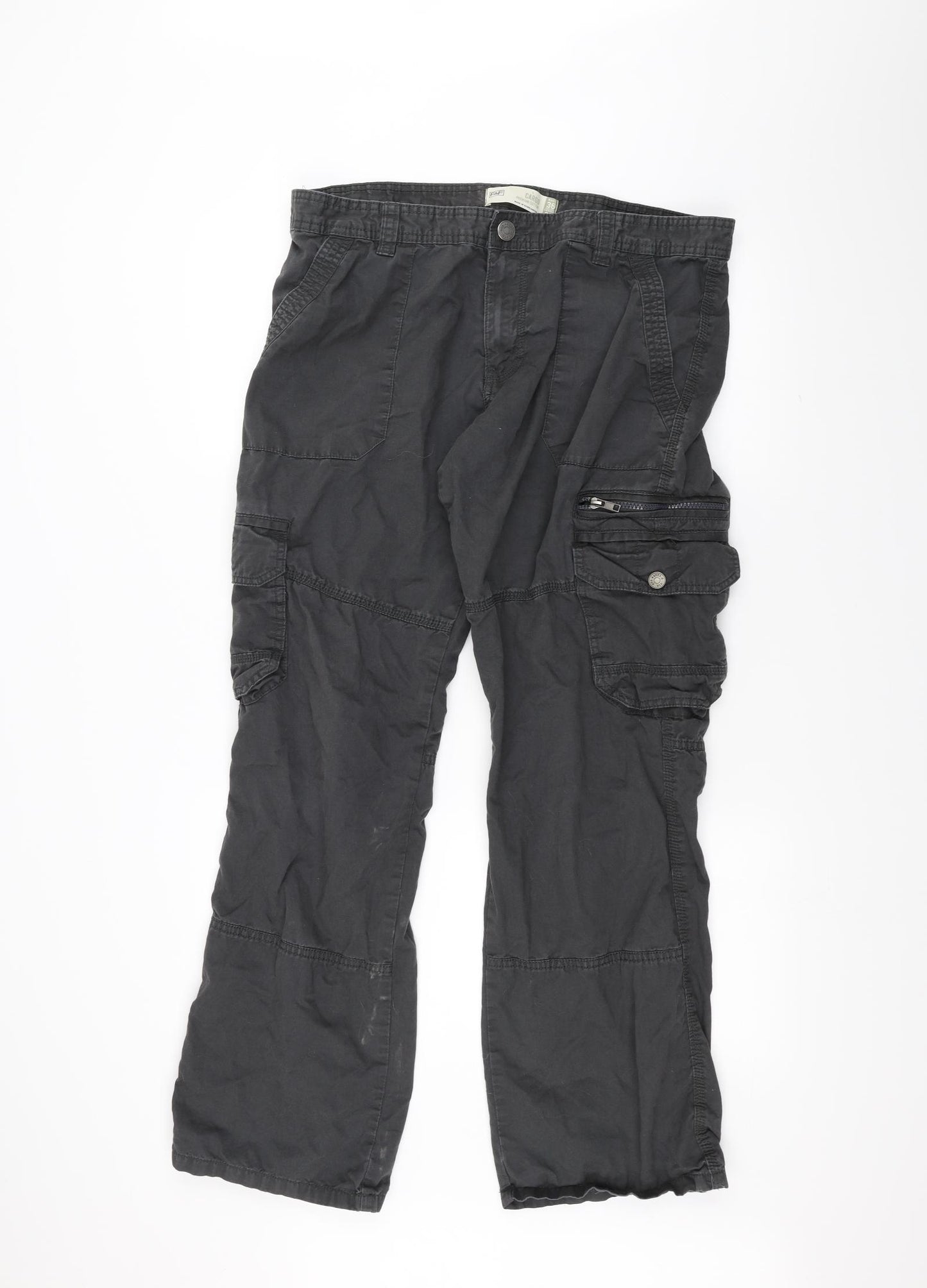 F&F Mens Black   Cargo Trousers Size 36 L30 in