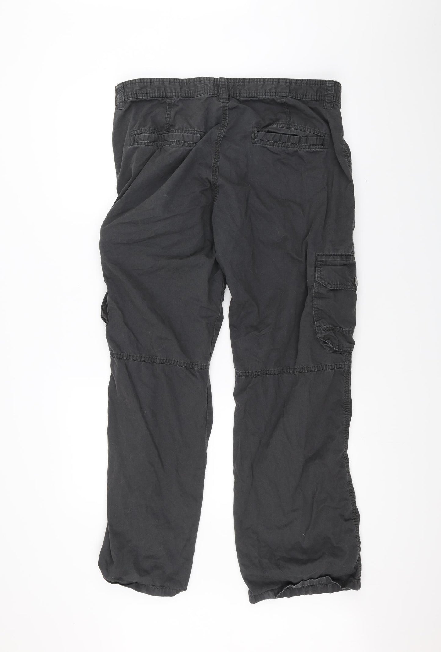F&F Mens Black   Cargo Trousers Size 36 L30 in