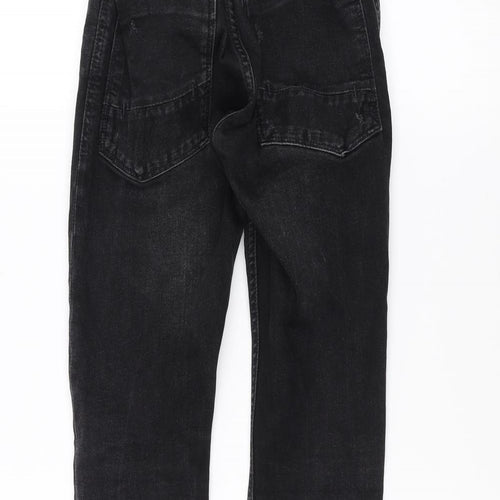 NEXT Boys Black   Straight Jeans Size 11 Years - ripped details
