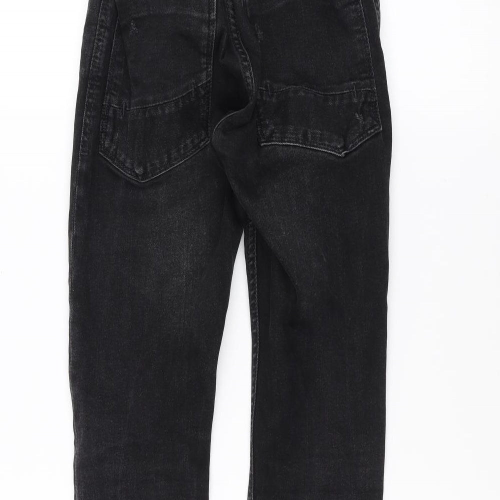 NEXT Boys Black   Straight Jeans Size 11 Years - ripped details