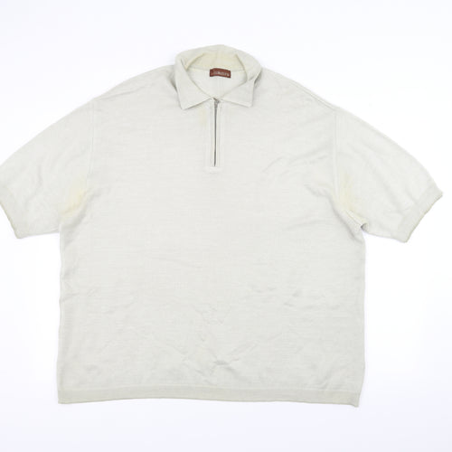 Marks and Spencer Womens White  Knit Basic Polo Size 2XL
