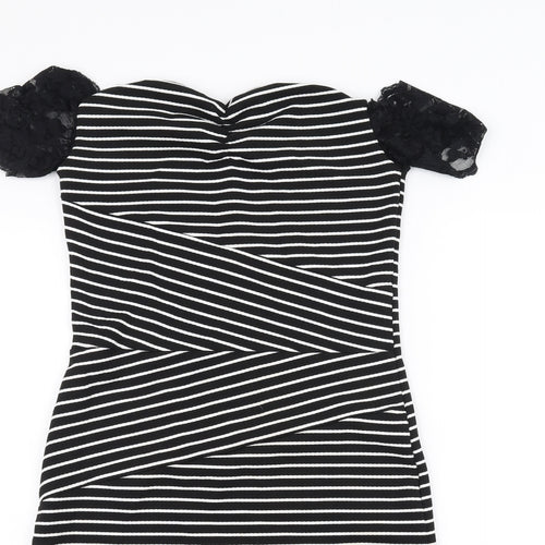 Dreams Womens Black Striped  Pencil Dress  Size 10