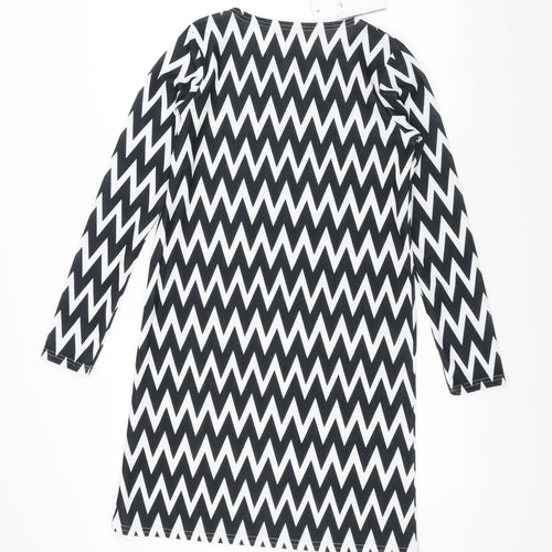 Malabay Womens Black Striped  Pullover Jumper Size 8