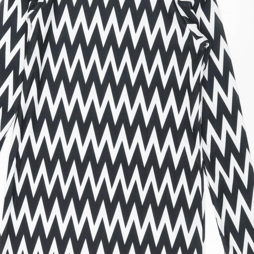 Malabay Womens Black Striped  Pullover Jumper Size 8