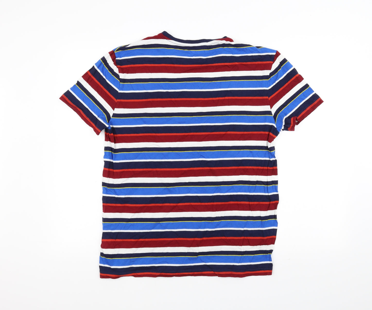 Marks and Spencer Mens Red Striped   T-Shirt Size M