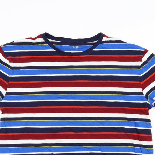 Marks and Spencer Mens Red Striped   T-Shirt Size M