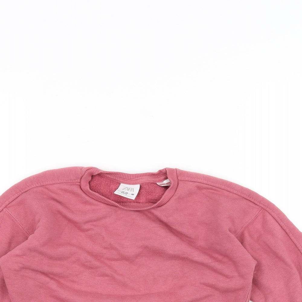 Zara Girls Pink   Pullover Jumper Size 12-18 Months