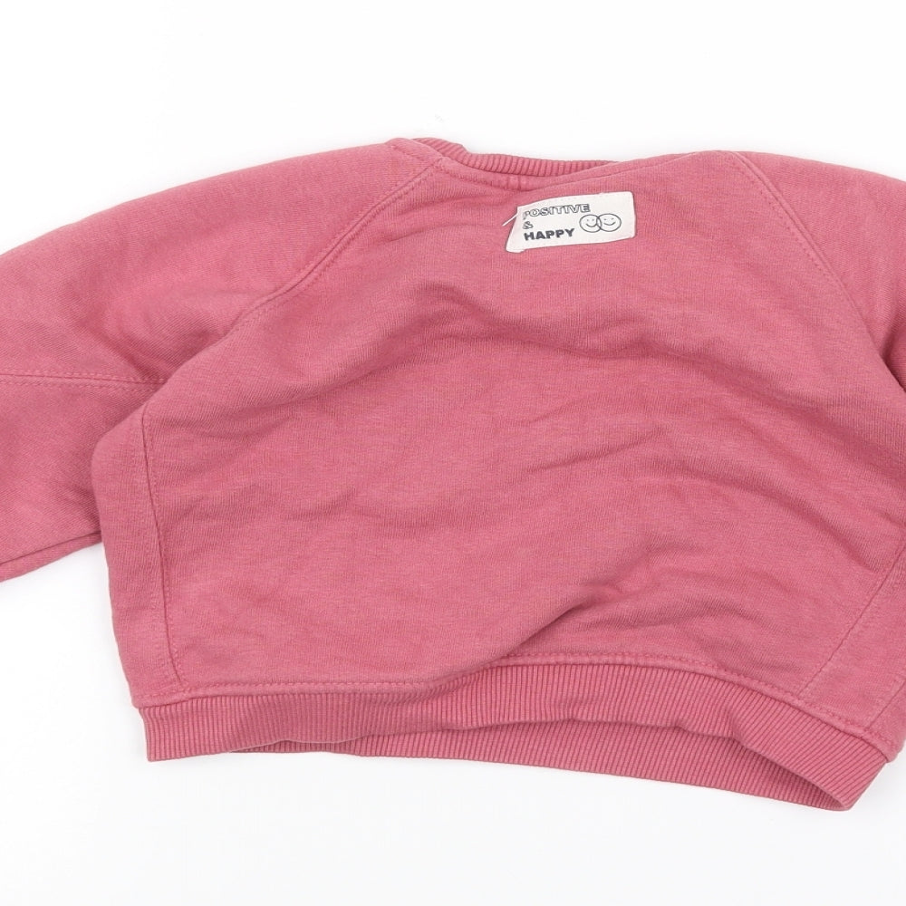 Zara Girls Pink   Pullover Jumper Size 12-18 Months