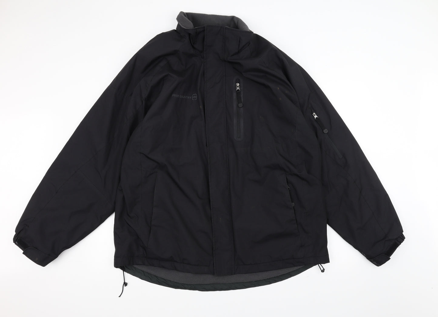 Free Country Mens Black   Pea Coat Coat Size XL