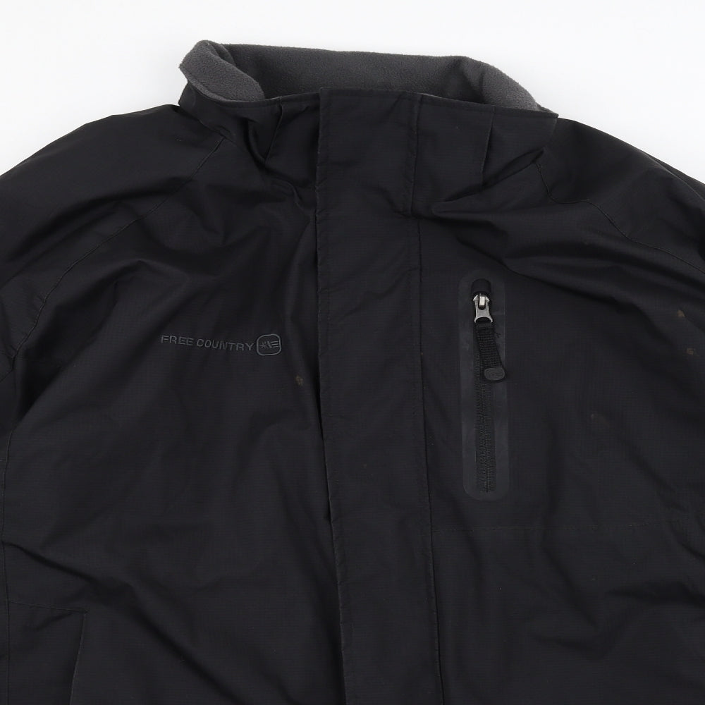 Free Country Mens Black   Pea Coat Coat Size XL