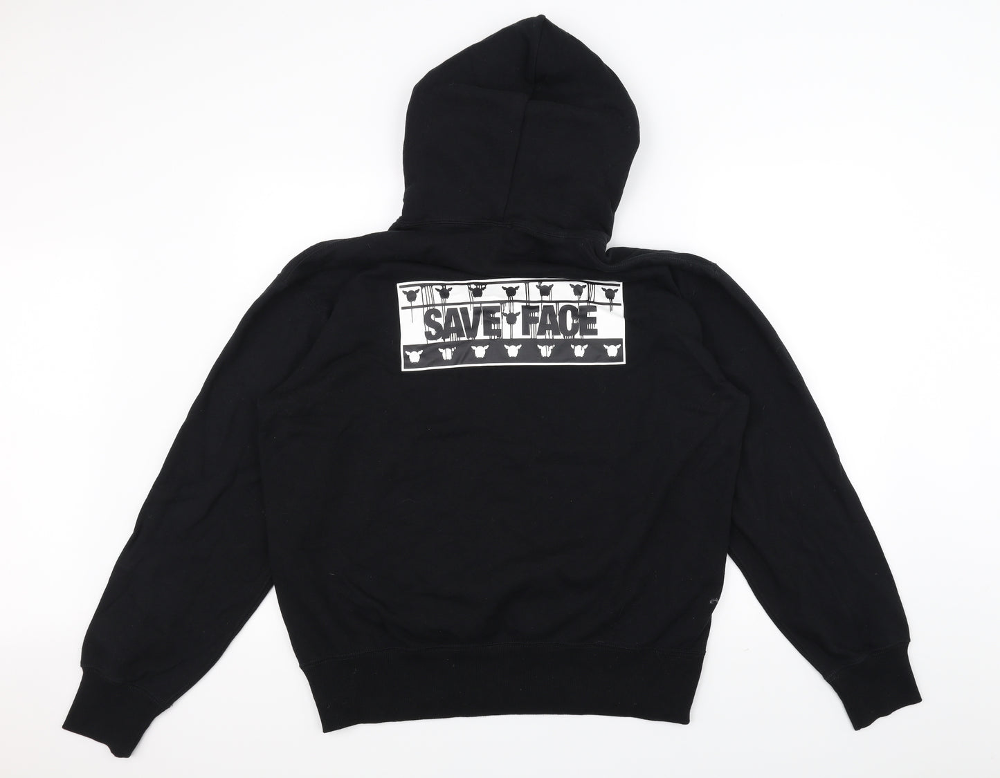 uni Mens Black   Pullover Hoodie Size M