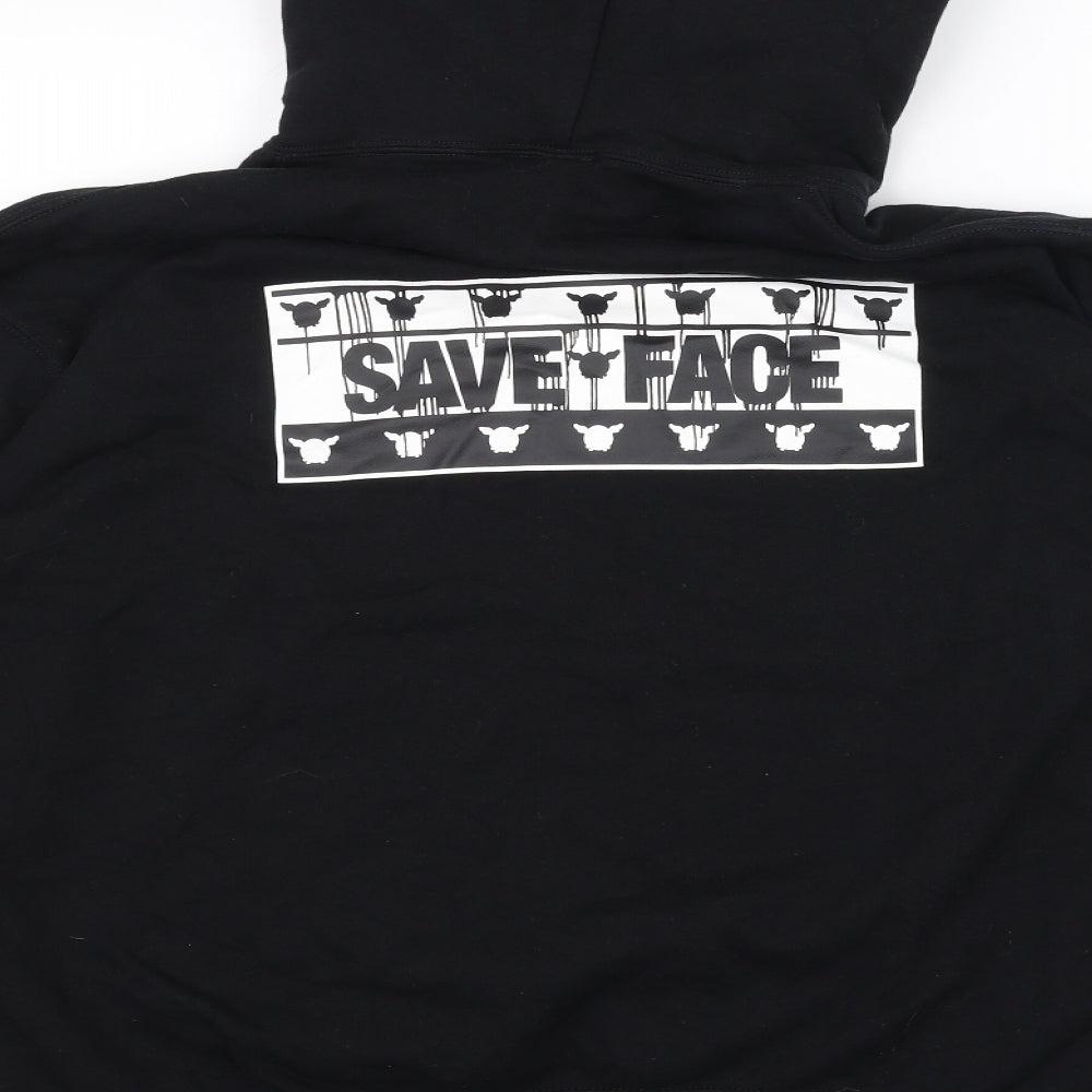 uni Mens Black   Pullover Hoodie Size M