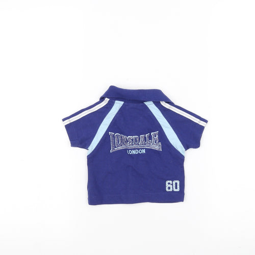 Lonsdale Baby Blue   Basic Polo Size 0-3 Months