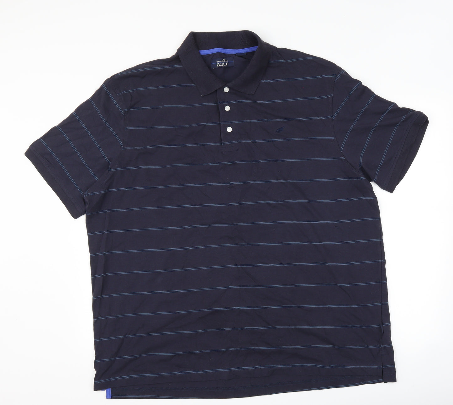 stone bay golf Mens Blue Striped   Polo Size 2XL