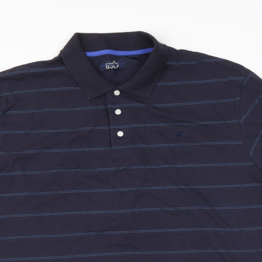 stone bay golf Mens Blue Striped   Polo Size 2XL