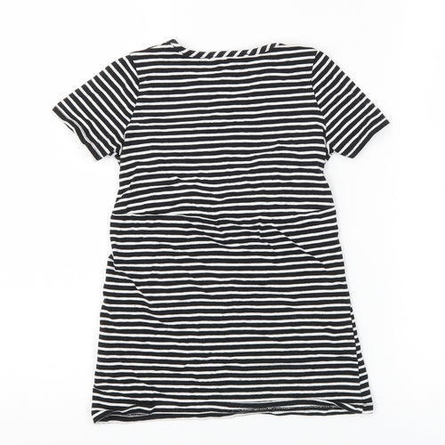 George Girls Black Striped  T-Shirt Dress  Size 4-5 Years  - pineapple love