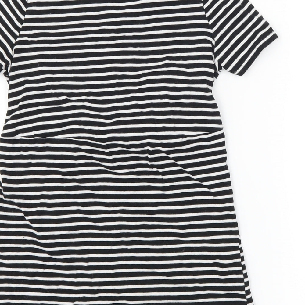 George Girls Black Striped  T-Shirt Dress  Size 4-5 Years  - pineapple love