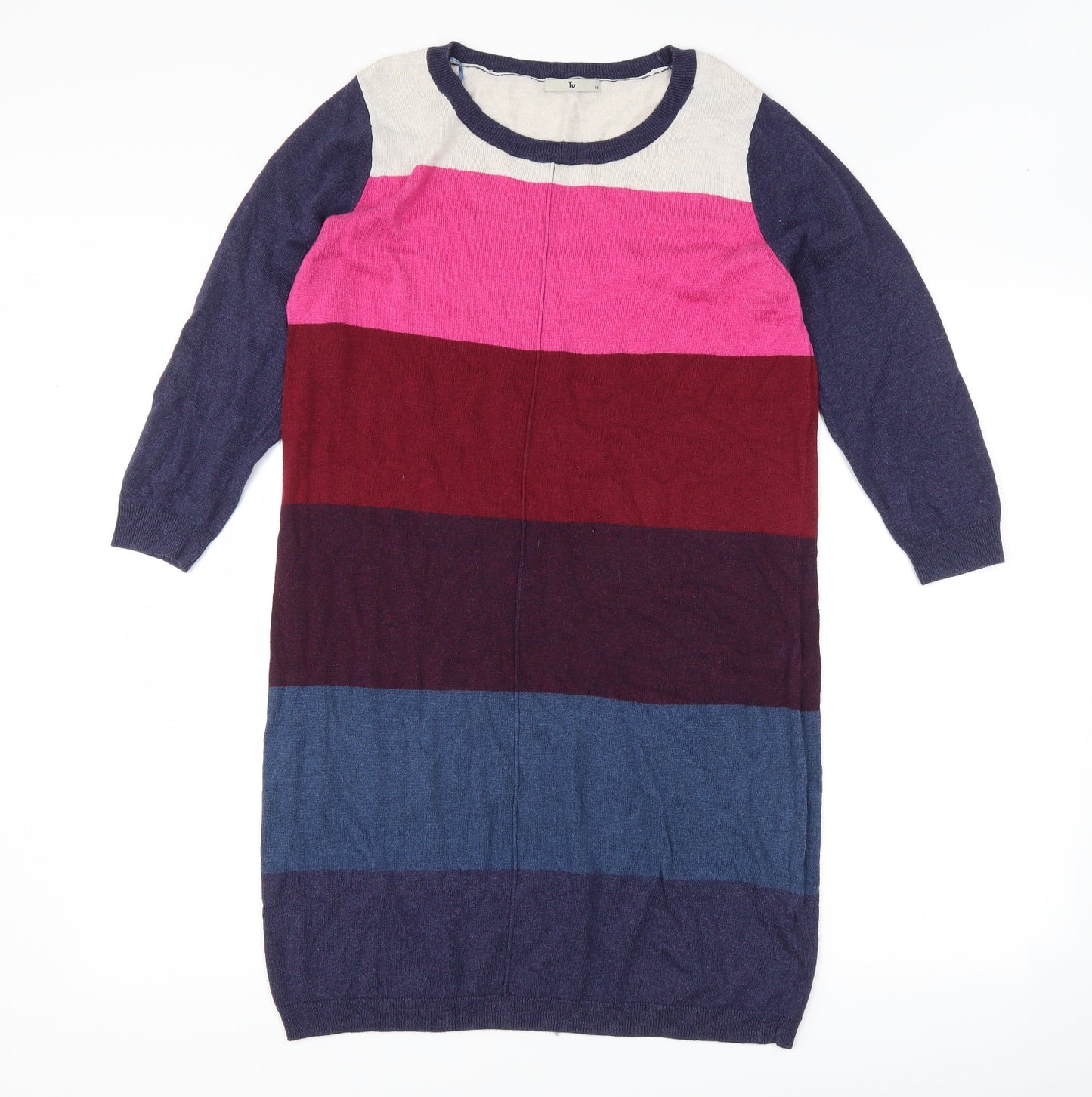 TU Womens Blue Striped  Jumper Dress  Size 12