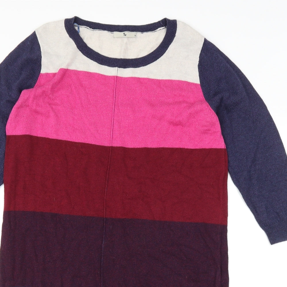 TU Womens Blue Striped  Jumper Dress  Size 12