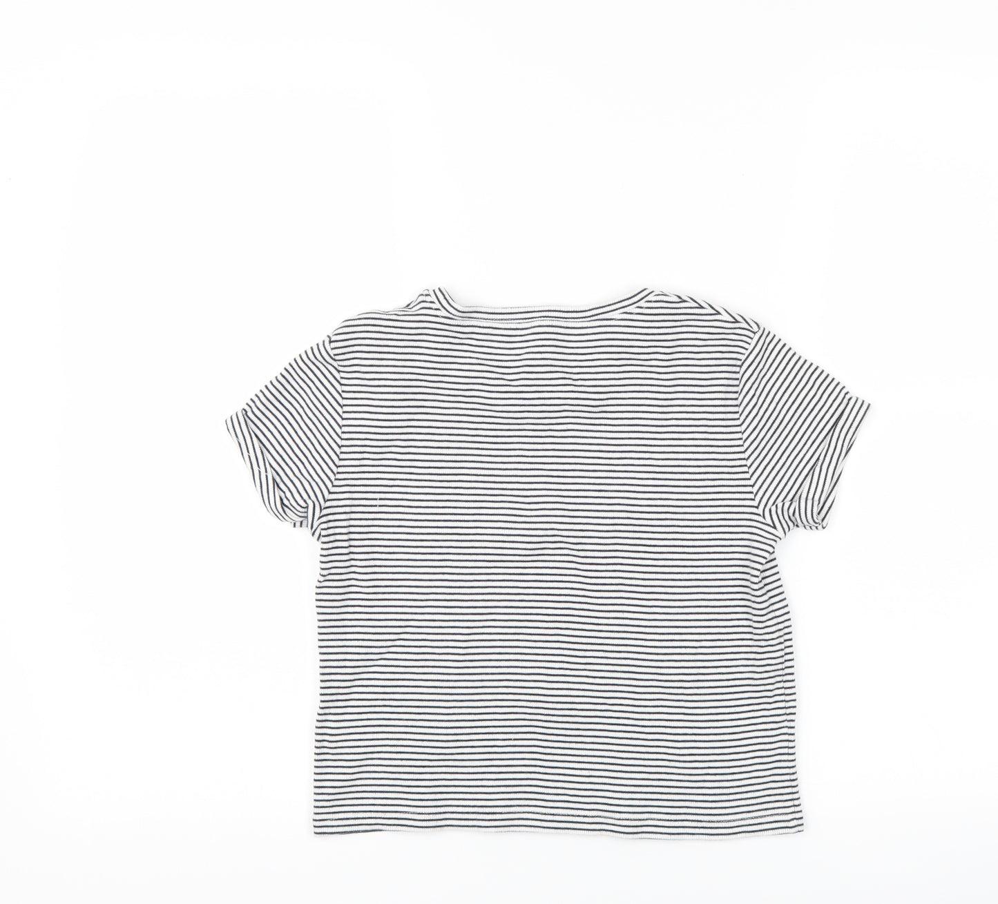 NEXT Girls Black Striped  Basic T-Shirt Size 6 Years