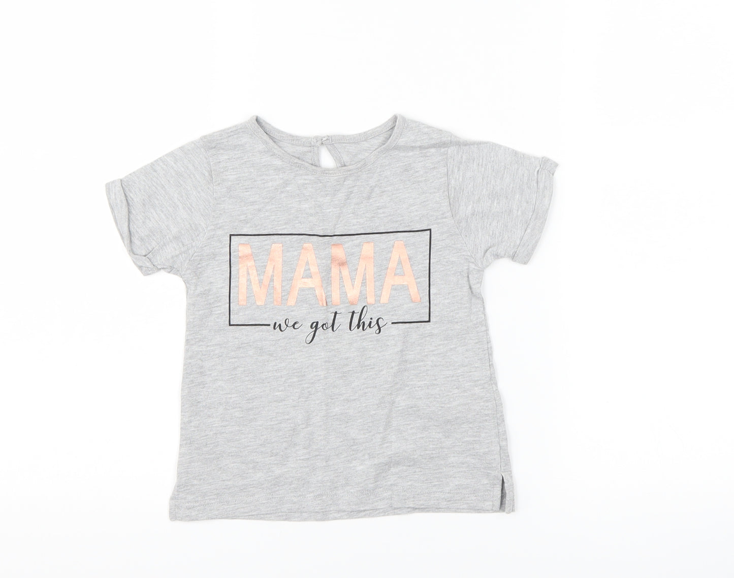 Matalan Girls Grey   Basic T-Shirt Size 18-24 Months  - mama we got this