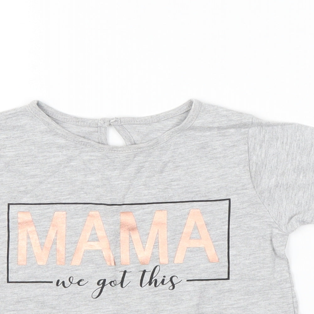 Matalan Girls Grey   Basic T-Shirt Size 18-24 Months  - mama we got this