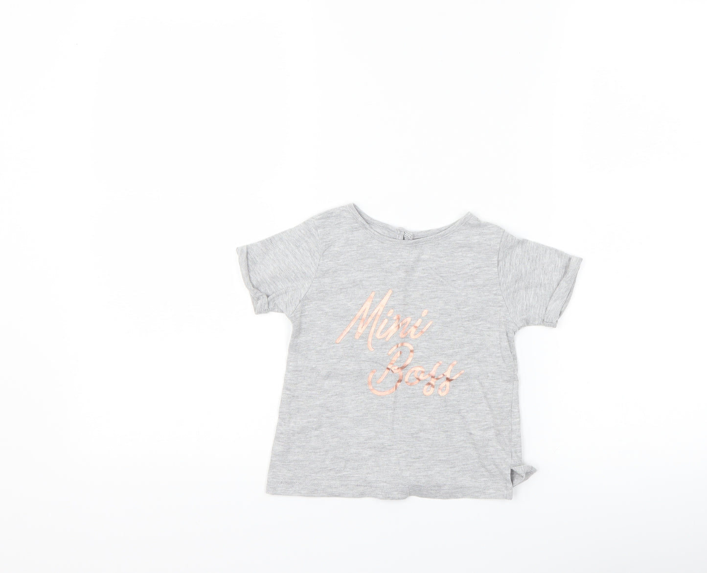Matalan Girls Grey   Basic T-Shirt Size 18-24 Months  - Mini Boss