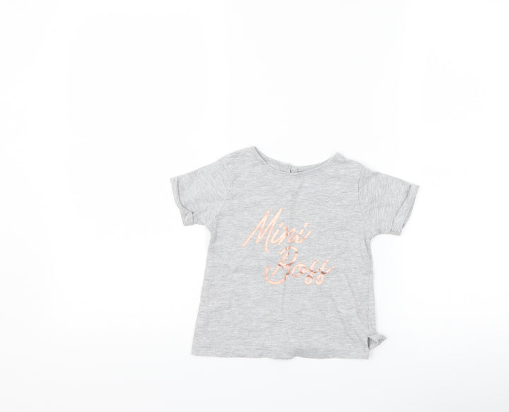 Matalan Girls Grey   Basic T-Shirt Size 18-24 Months  - Mini Boss