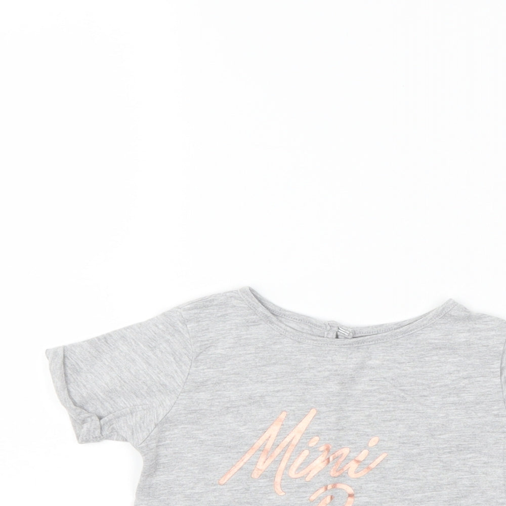 Matalan Girls Grey   Basic T-Shirt Size 18-24 Months  - Mini Boss