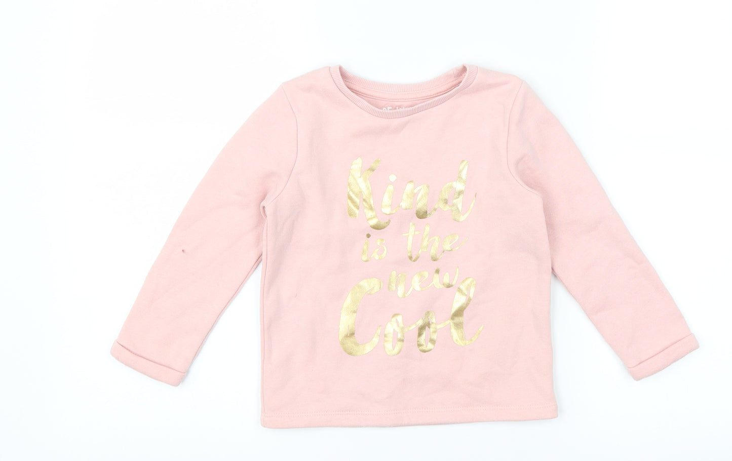 F&F Girls Pink   Pullover Sweatshirt Size 3-4 Years  - slogan
