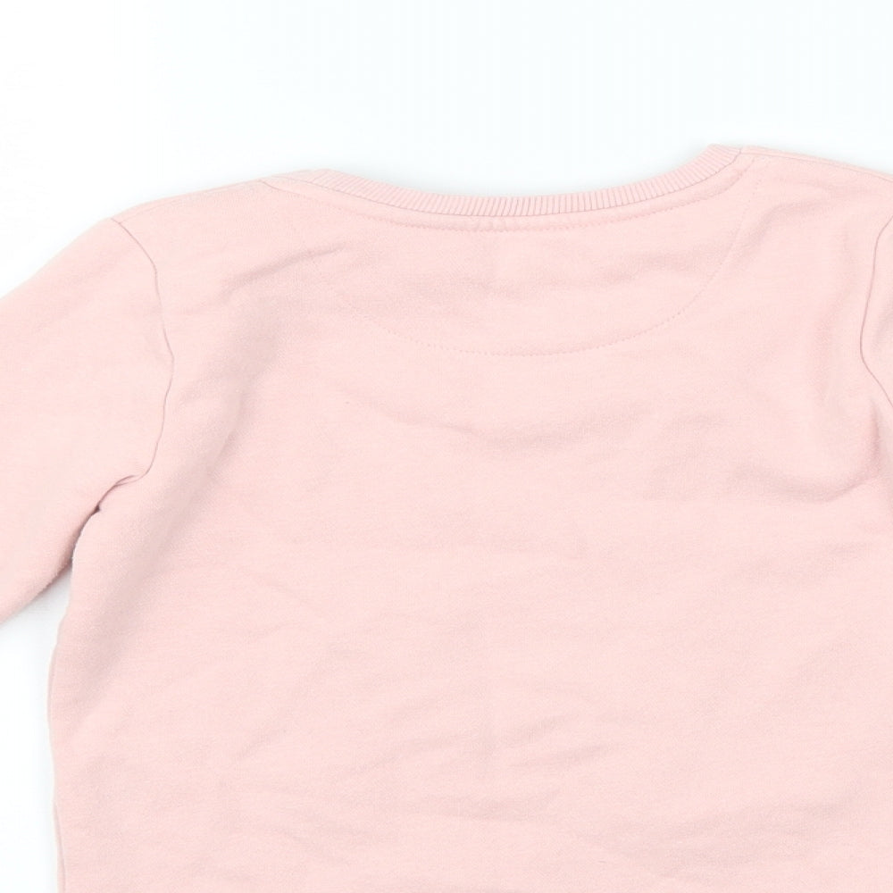 F&F Girls Pink   Pullover Sweatshirt Size 3-4 Years  - slogan