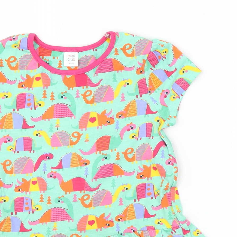 Boots Mini Club Girls Green   T-Shirt Dress  Size 5-6 Years  - Dinosaur