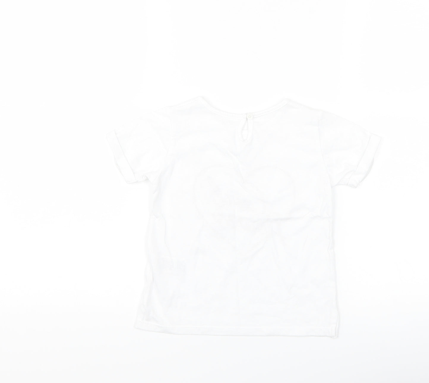 Matalan Girls White   Basic T-Shirt Size 2-3 Years  - girl power