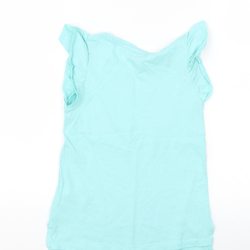 Chelsea's corner Girls Blue   Basic T-Shirt Size 6-7 Years  - rainbow