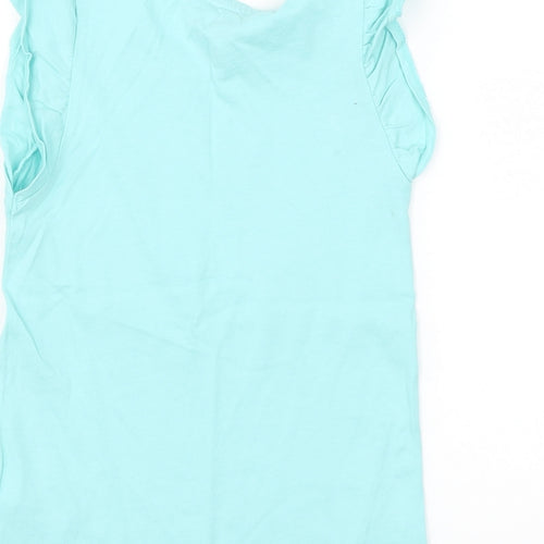 Chelsea's corner Girls Blue   Basic T-Shirt Size 6-7 Years  - rainbow