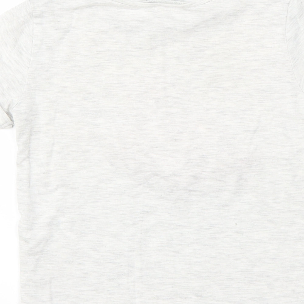 Matalan Girls Grey   Basic T-Shirt Size 5 Years  - flamingo