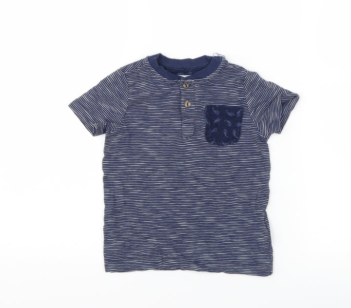 F&F Boys Blue Striped Basic T-Shirt Size 12-18 Months