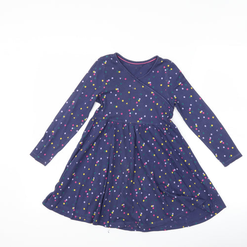 Marks and Spencer Girls Blue Polka Dot  A-Line  Size 5-6 Years
