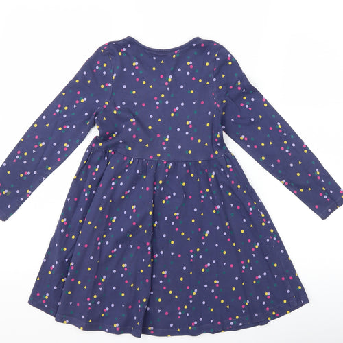 Marks and Spencer Girls Blue Polka Dot  A-Line  Size 5-6 Years