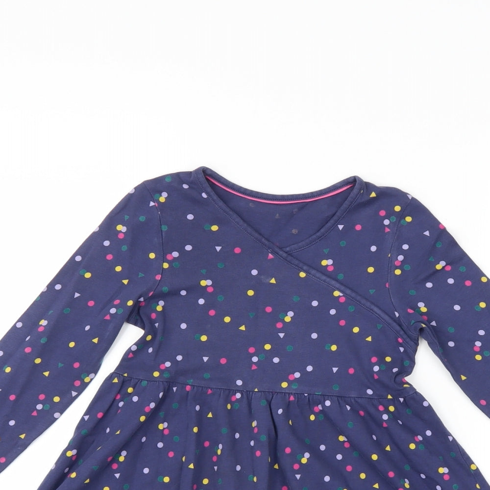 Marks and Spencer Girls Blue Polka Dot  A-Line  Size 5-6 Years