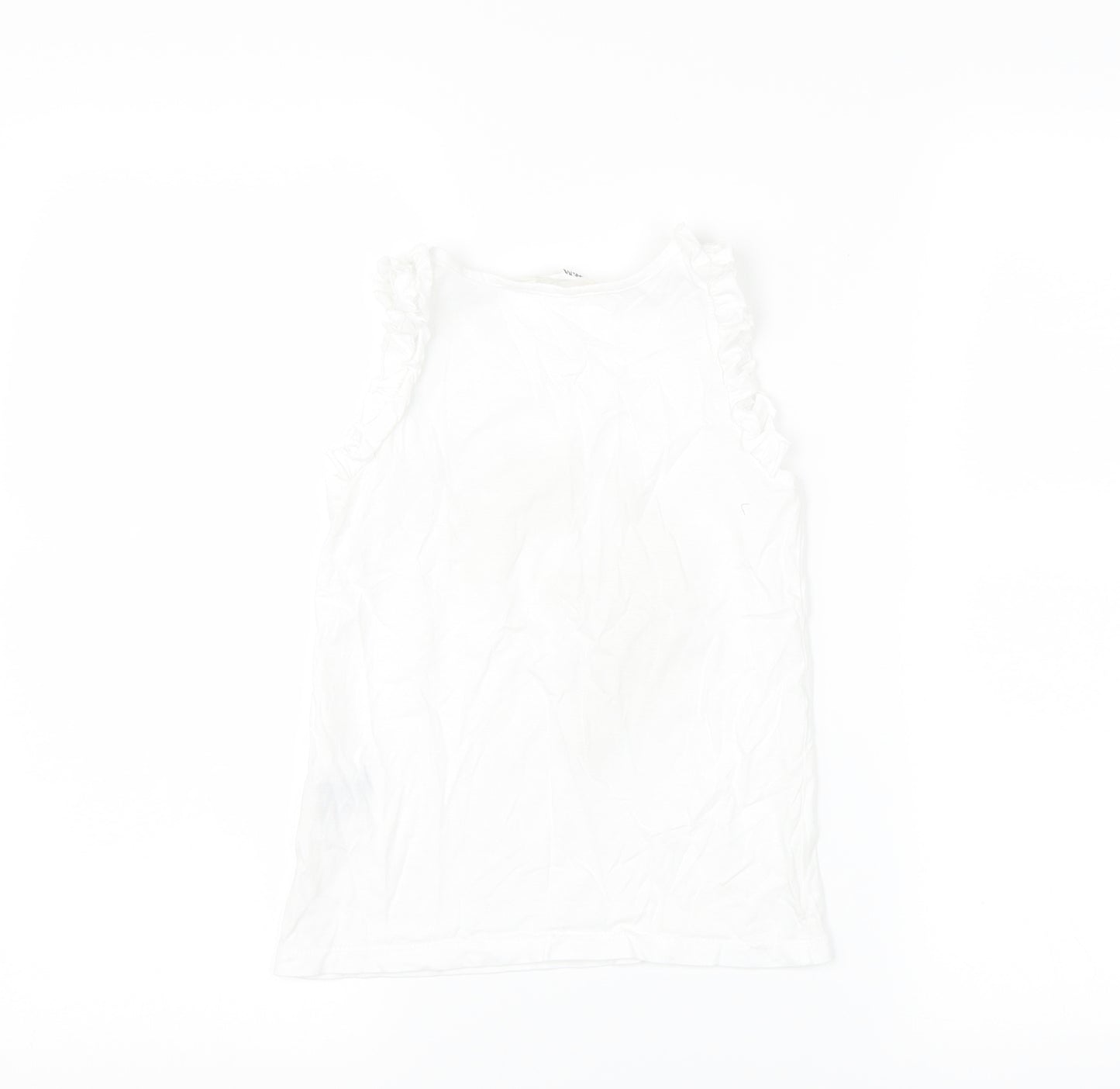 H&M Girls White   Basic T-Shirt Size 7-8 Years  - unicorn