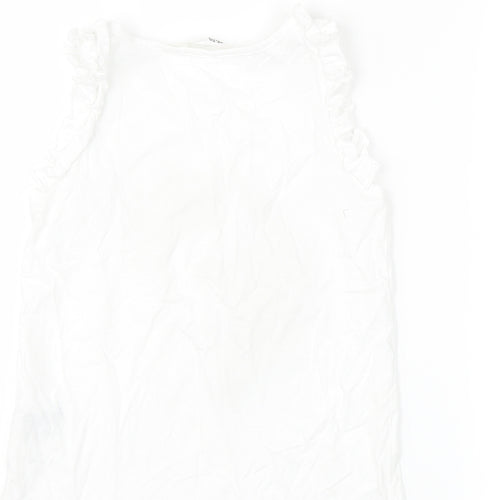 H&M Girls White   Basic T-Shirt Size 7-8 Years  - unicorn