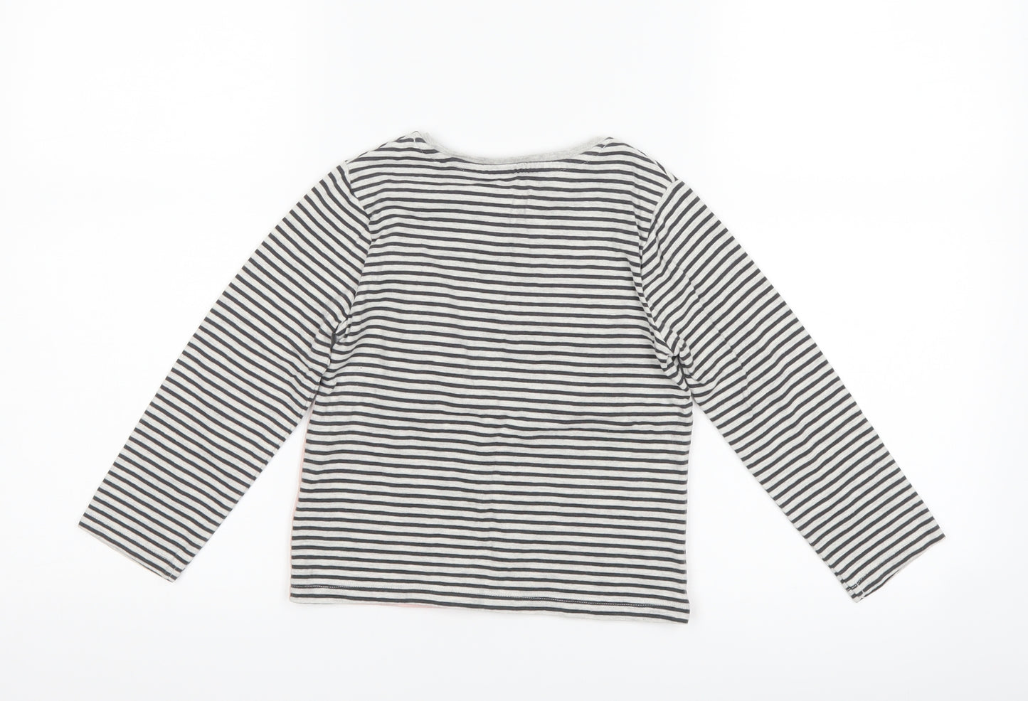 NEXT Girls Black Striped  Basic T-Shirt Size 3-4 Years  - bunny