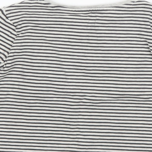 NEXT Girls Black Striped  Basic T-Shirt Size 3-4 Years  - bunny