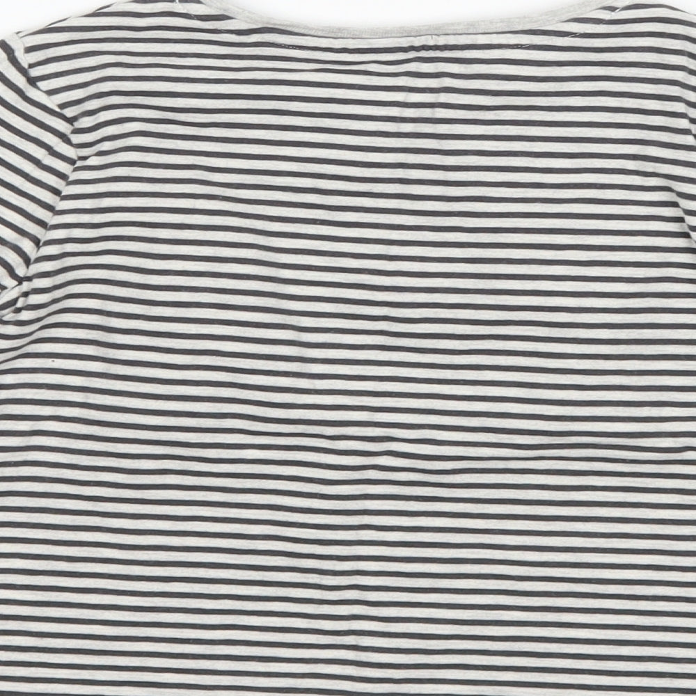 NEXT Girls Black Striped  Basic T-Shirt Size 3-4 Years  - bunny