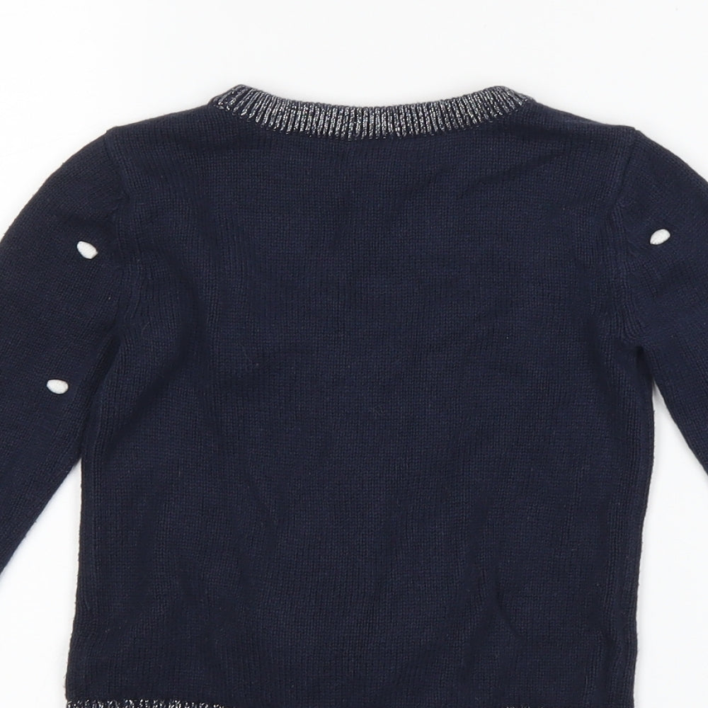 TU Baby Blue Polka Dot  Pullover Jumper Size 18-24 Months  - christmas reindeer