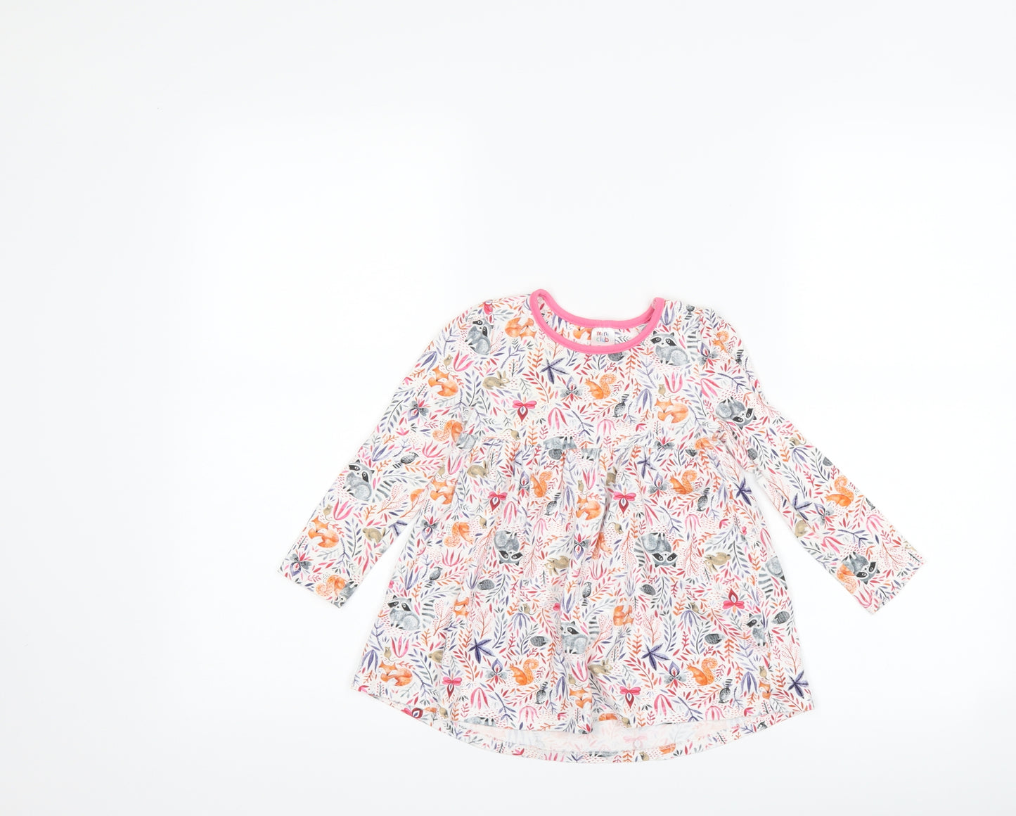 Boots Mini Club Girls White Floral  A-Line  Size 18-24 Months  - Woodland Animals